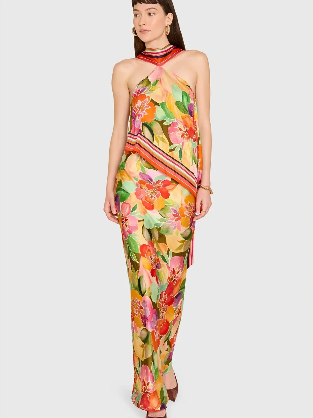 Amanda Uprichard Multicolor Floral Halter Maxi Dress - Picture 4 of 10